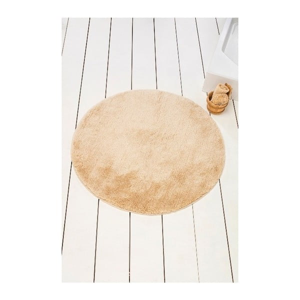 Бежово килимче за баня Цветове на костното бяло, ⌀ 90 cm - Confetti Bathmats