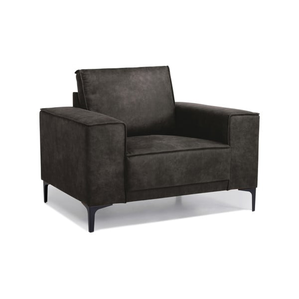 Черно-сиво кресло от изкуствена кожа Copenhagen - Scandic