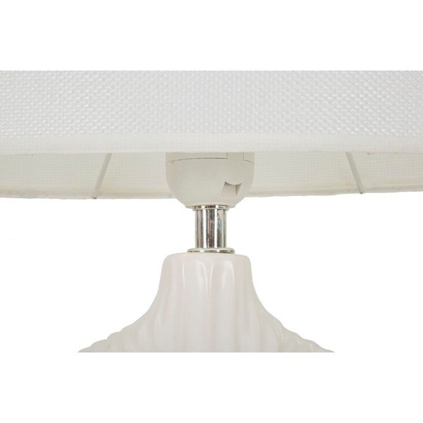 Бяла керамична настолна лампа с текстилен абажур (височина 43 cm) Seta – Mauro Ferretti-image-4