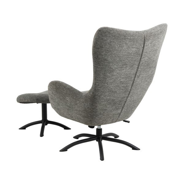 Антрацитно сив комплект от ухо и табуретка за крака Talgarth - Actona-image-3