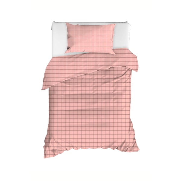 Розово удължено памучно спално бельо за единично легло 160x220 cm Piga - Mijolnir