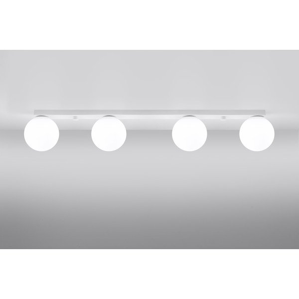 Бяло осветително тяло за таван със стъклен абажур ø 12 cm Umerta – Sollux-image-2