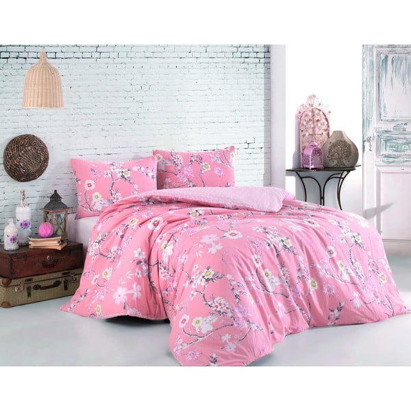 Розово памучно спално бельо за двойно легло 200x200 cm Ardenya - Mijolnir
