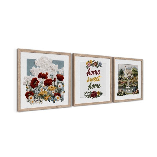 Картини в комплект 3 бр. 30x30 cm Sweet Home – Styler-image-4