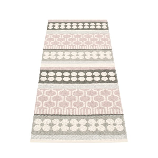 Светлорозова и сива пътека за открито и закрито 70x180 cm Asta Pale Rose – Pappelina