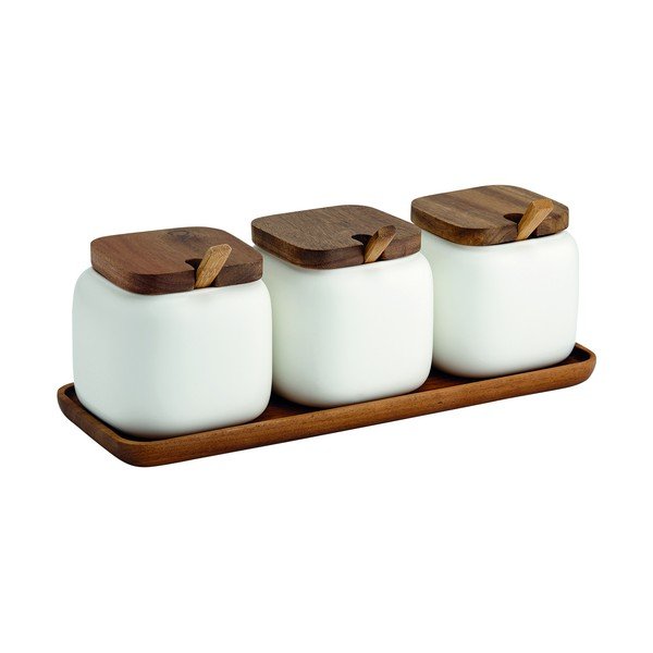 Порцеланови кутии в комплект от 3 бр. за захар/за сол Essentials – Ladelle