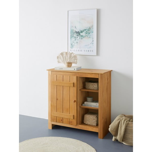 Шкафче от масивен бор в естествен цвят 90x90 cm Bertram – Støraa-image-1