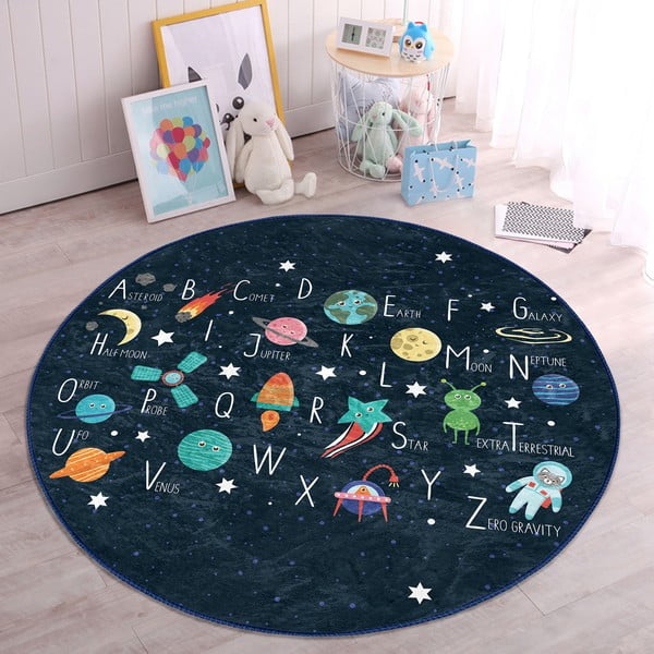 Тъмносин детски килим ø 100 cm Comfort - Mila Home-image-2