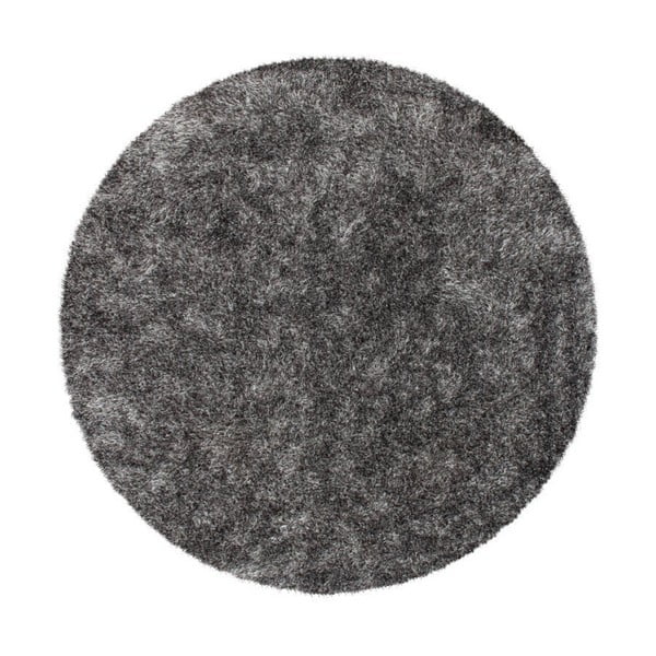Šedý kulatý ručně tkaný koberec Kayoom Crystal 350 Grau Weich, ⌀ 160 cm