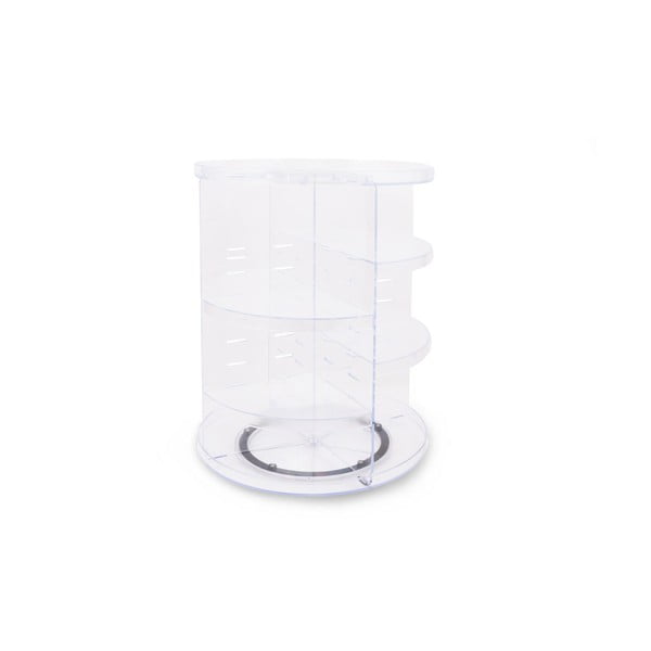 Прозрачен въртящ се пластмасов органайзер за козметика - Hermia-image-3
