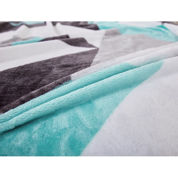 Сиво-тюркоазено единично  спално бельо от микроплюш 140x200 cm Abstract  – My House-image-3