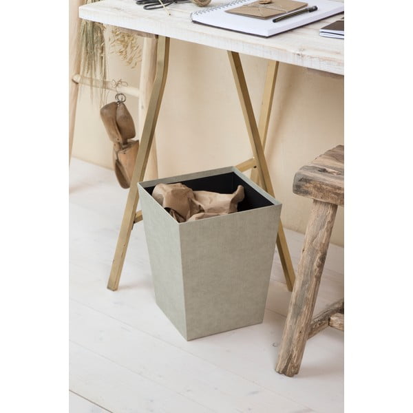 Бежово кошче за боклук Sofia Canvas Paper Laminate – Bigso-image-1