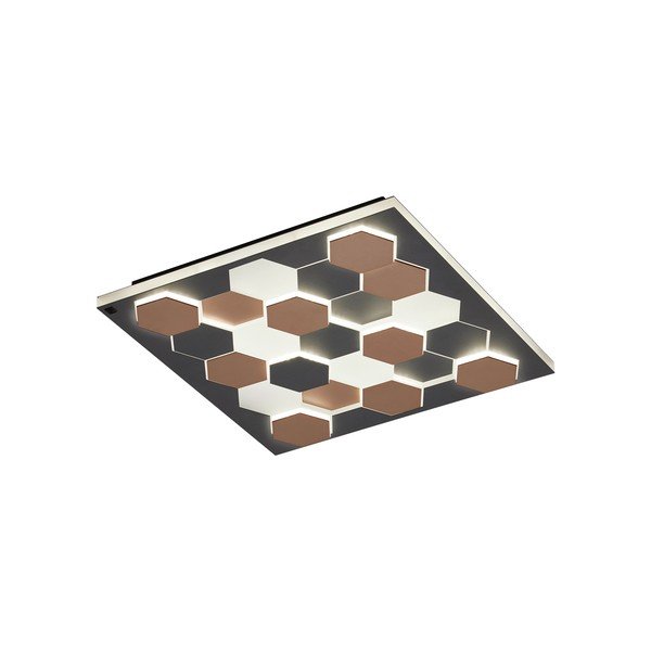 Черно LED осветително тяло за таван с гласово управление/ управление чрез мобилно приложение с метален абажур 55x55 cm Cifavo – CINQUE-image-1