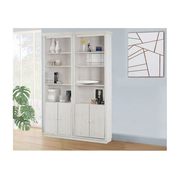 Бяла библиотека от масивен бор 148x223 cm Anita – Støraa-image-1