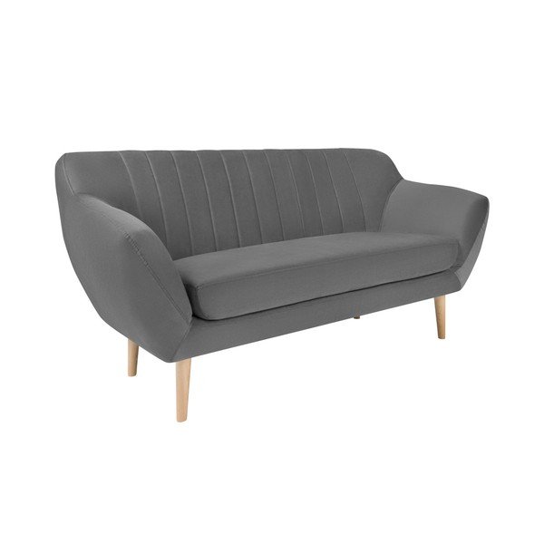 Диван от сиво кадифе , 158 см Sardaigne - Mazzini Sofas-image-2