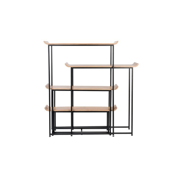 Бамбукова етажерка в черно-натурален цвят 114x148 cm Flodka - Zuiver-image-4