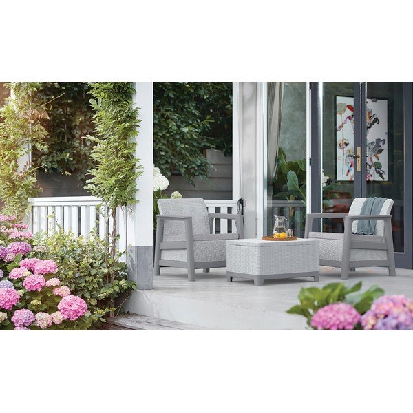 Светлосиви пластмасови градински столове в комплект 2 бр. Scandi Linea – Keter-image-1