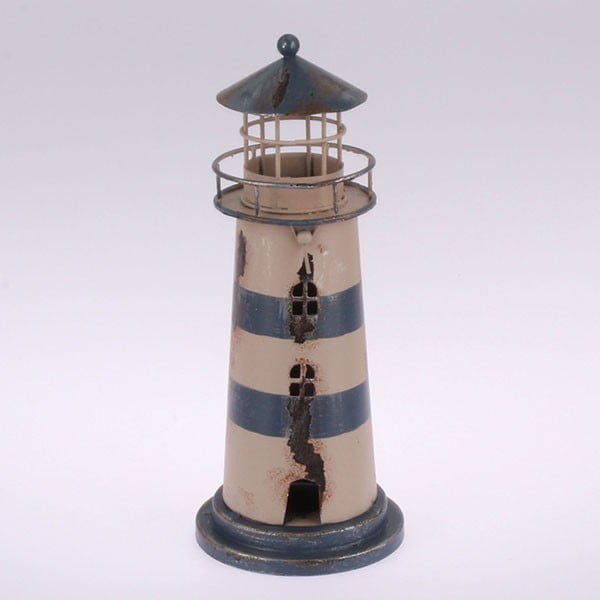 Kovový závěsný svícen Blue Lighthouse, 22 cm