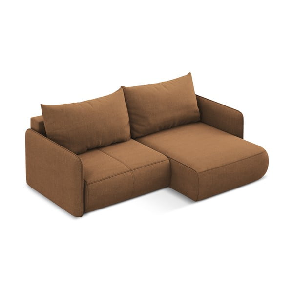 Оранжев разтегателен ъглов диван с място за съхранение (десен ъгъл) Nanea – Makamii-image-4