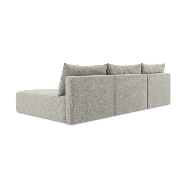 Светлосив разтегателен ъглов диван с място за съхранение Kalena – Makamii-image-3