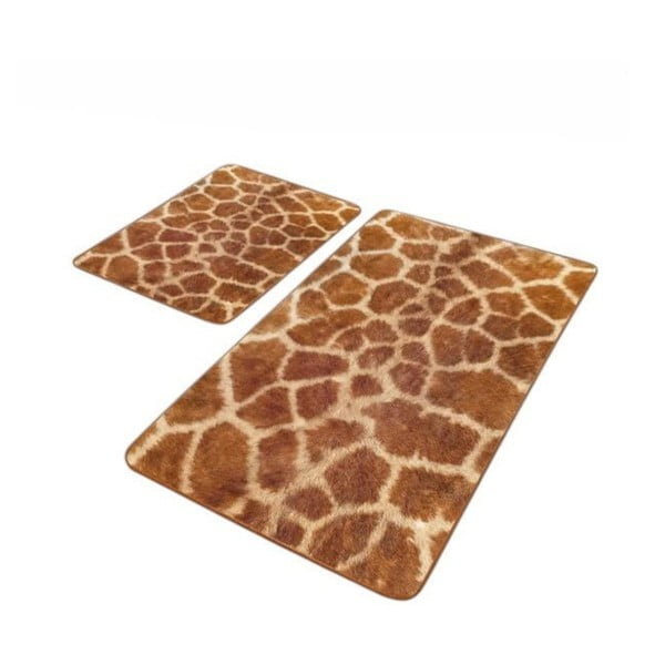 Кафяви кадифени килими за баня в комплект от 2 бр. 60x100 cm – Mila Home