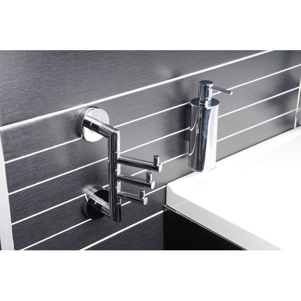 Стенна месингова поставка за кърпи в лъскаво сребристо X-Round – Sapho-image-1