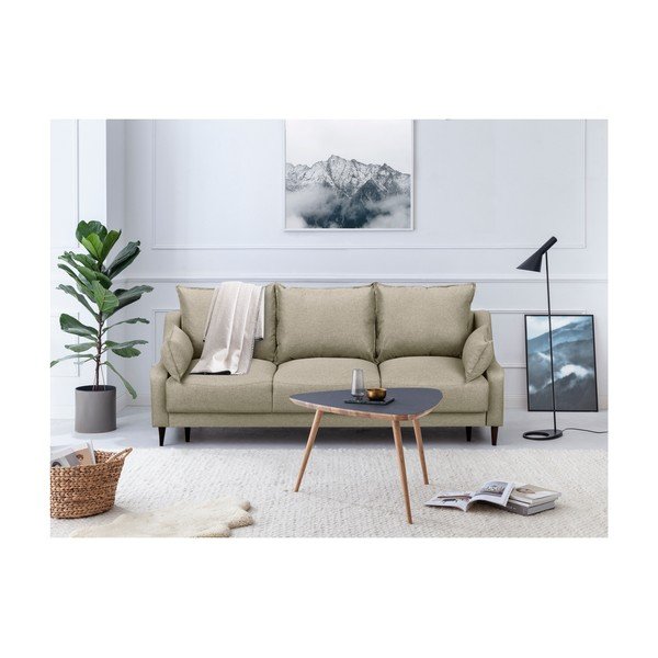 Бежов разтегателен диван с място за съхранение Ancolie, 215 cm - Mazzini Sofas-image-3