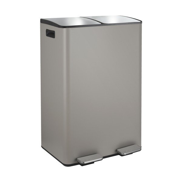 Кафяво-сиво стоманено кошче за боклук 2x30 l за рециклиране с педал   Aliya – Spirella