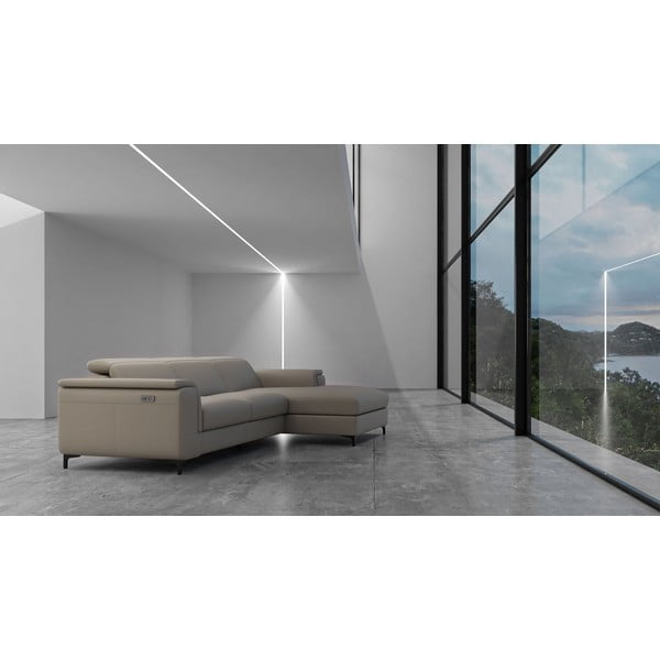 Светлокафяв ъглов диван от естествена кожа (десен ъгъл) Brito - MESONICA-image-1