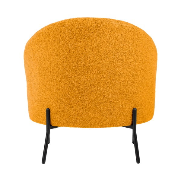 Кресло от плат букле в цвят жълта охра Noble – Leitmotiv-image-4