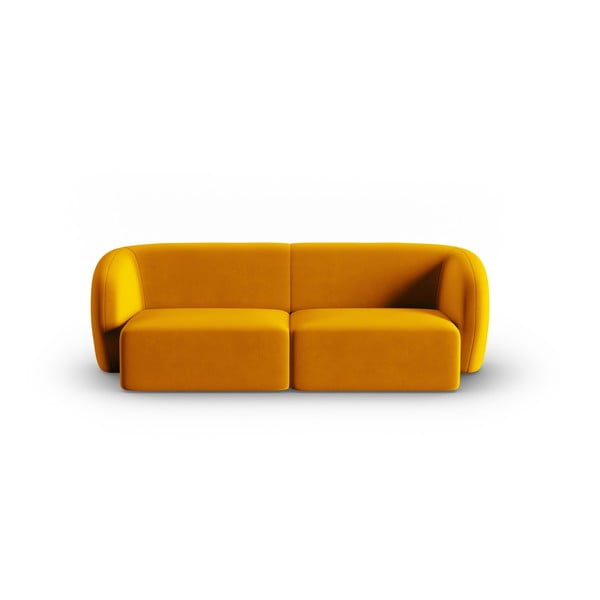 Кадифен диван в цвят горчица 188 cm Paolo – Milo Casa