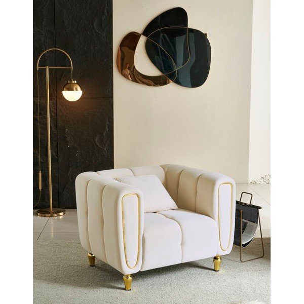 Кремаво кадифено кресло Alma – Mauro Ferretti-image-1