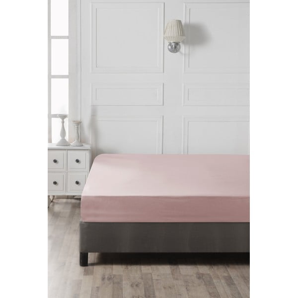 Розов еластичен памучен чаршаф 140x200 cm – Mijolnir-image-2