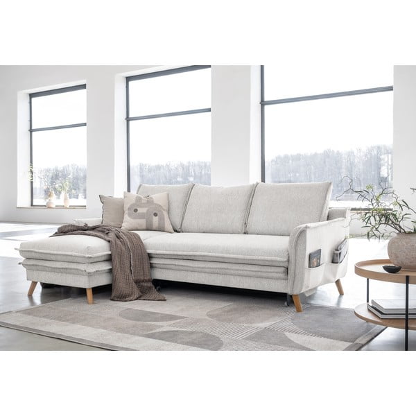 Бежов разтегателен ъглов диван (ляв ъгъл) Charming Charlie – Miuform-image-3