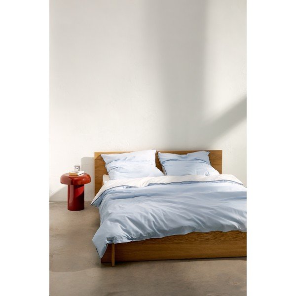 Светлосин единичен чаршаф за завивка от памучен сатен 140x200 cm Oba – noo.ma-image-3