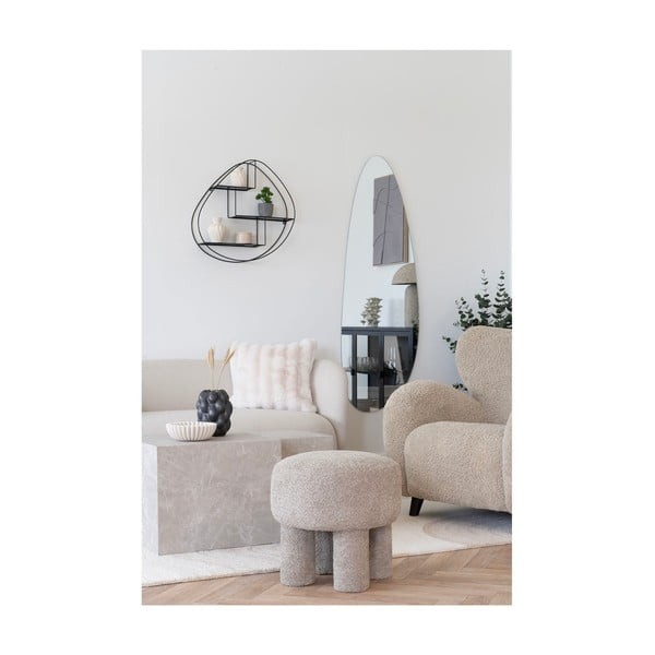 Светлосива табуретка от букле Perth – House Nordic-image-1