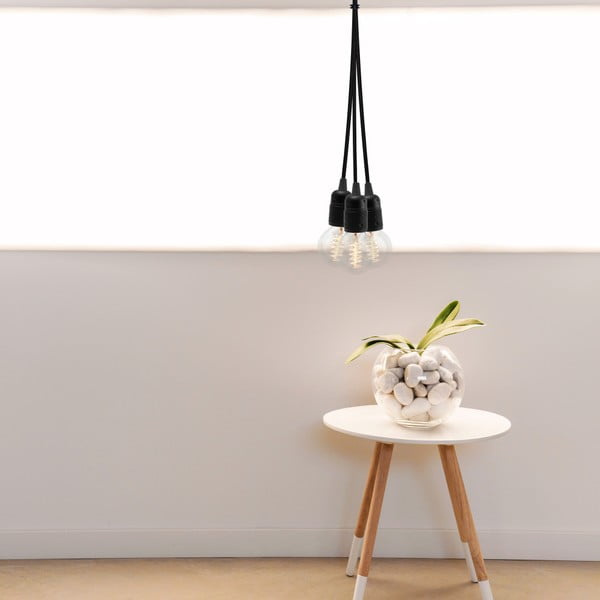 Černé závěsné svítidlo se 3 kabely Bulb Attack Uno Group-image-1