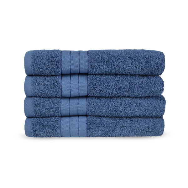 Сини памучни кърпи в комплект 4 бр. от тери 50x100 cm – Good Morning