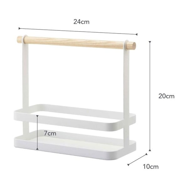 Бяла поставка с детайли от букова дървесина за ароматизатори Tosca - YAMAZAKI-image-3
