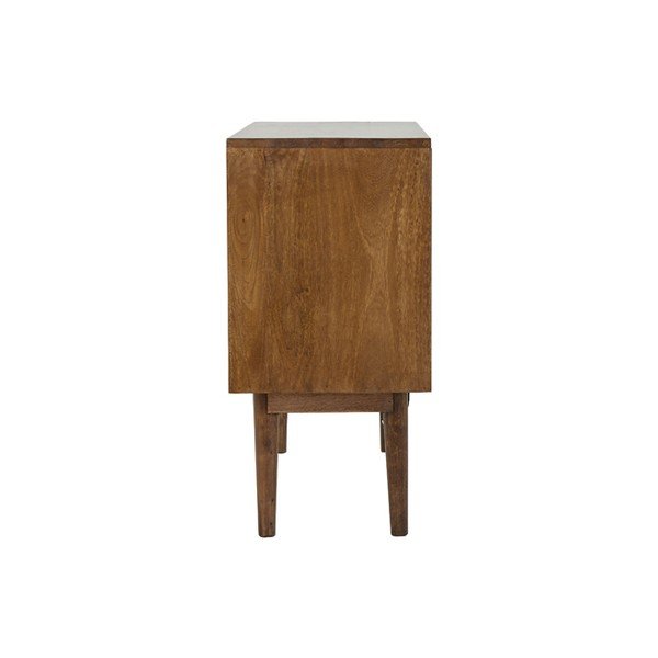 Тъмнокафяв нисък скрин от масивна дървесина 100x80 cm Bitika - Light & Living-image-3