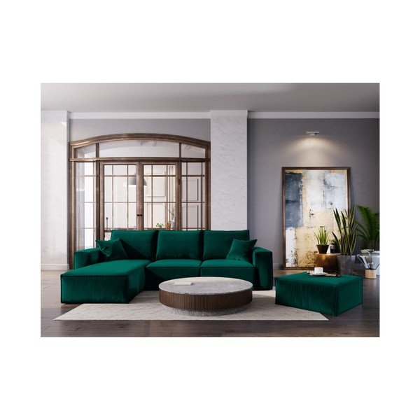 Tmavě zelený puf Cosmopolitan Design Florida, 65 x 65 cm-image-3