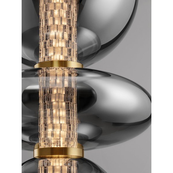 Сиво метално LED висящо осветително тяло със стъклен абажур ø 25,5 cm Navi – Nova Luce-image-2