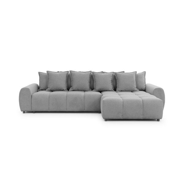 Сив ъглов диван (десен ъгъл) Albane  – Ropez