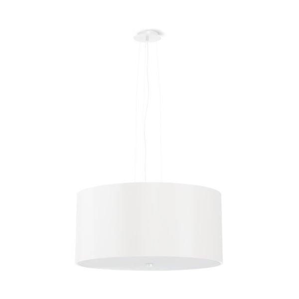Бяло висящо осветително тяло с текстилен абажур ø 50 cm Volta – Nice Lamps