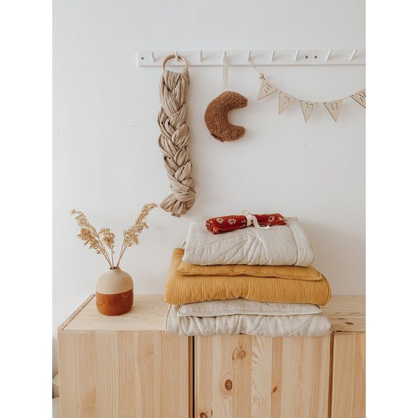 Бежов комплект за детско легло от лен Sand - Moi Mili-image-3