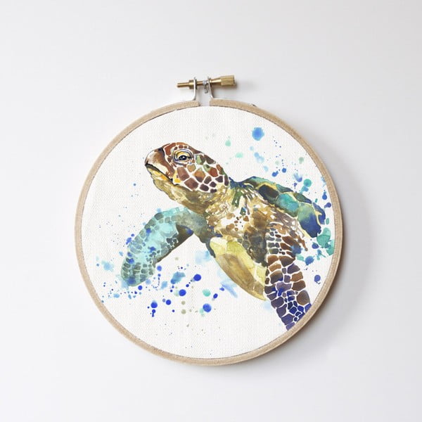 Декорация за стена Stitch Hoop Turtle, ⌀ 27 cm - Surdic