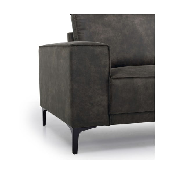 Черно-сиво кресло от изкуствена кожа Copenhagen - Scandic-image-1