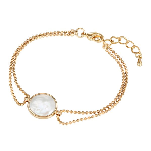 Náramek Pearls of London s plochou perlou, délka 17 cm