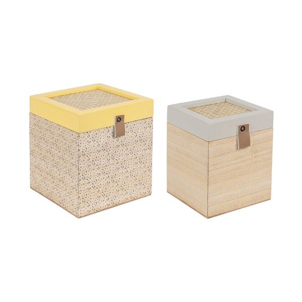Декоративни кутии за съхранение от слама с капак в комплект от 2 Beezz - Jardin d'Ulysse