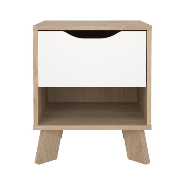 Нощно шкафче в бял и естествен цвят Ikast – Tvilum